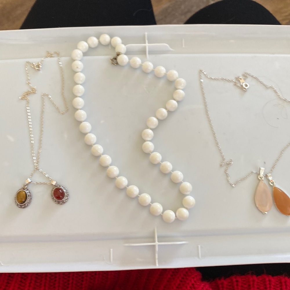 3 costume jewelry necklaces